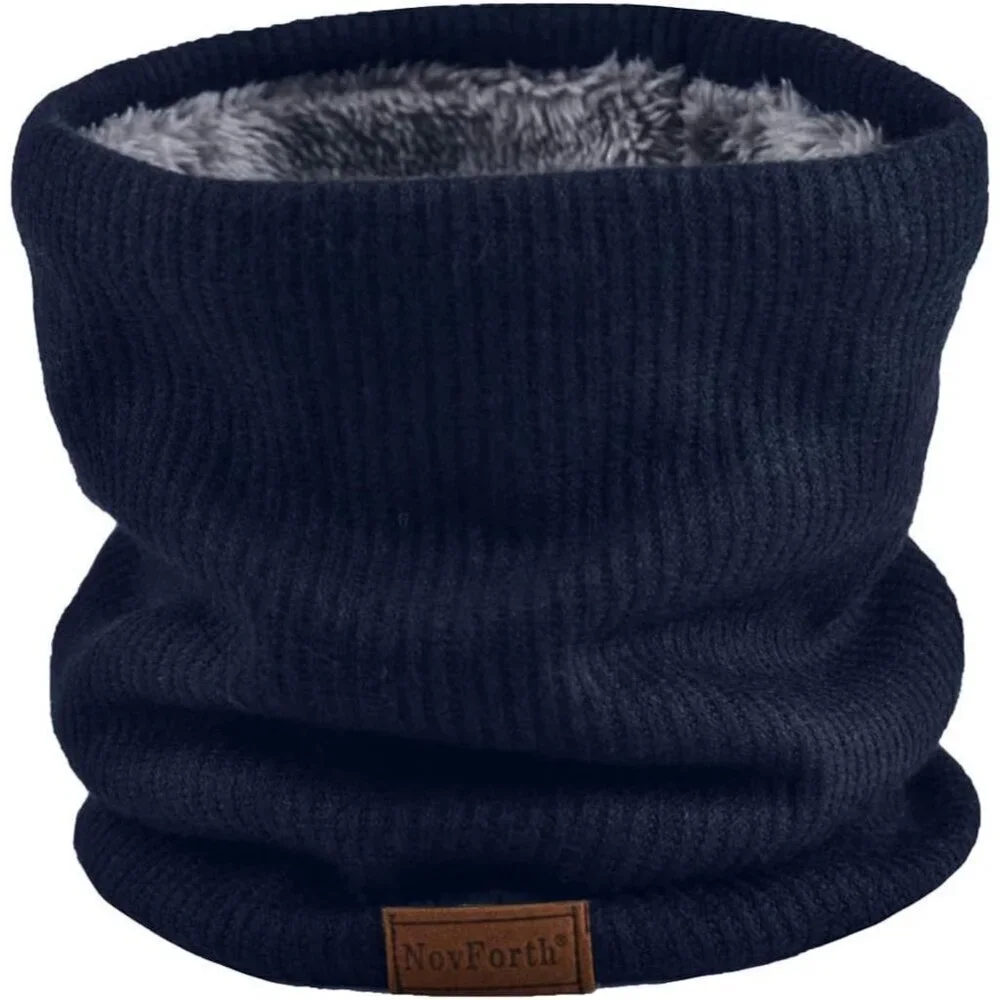 Men's Navy Winter Ski Neck Gaiter Face Scarf Fleece Lined Windproof Scarves